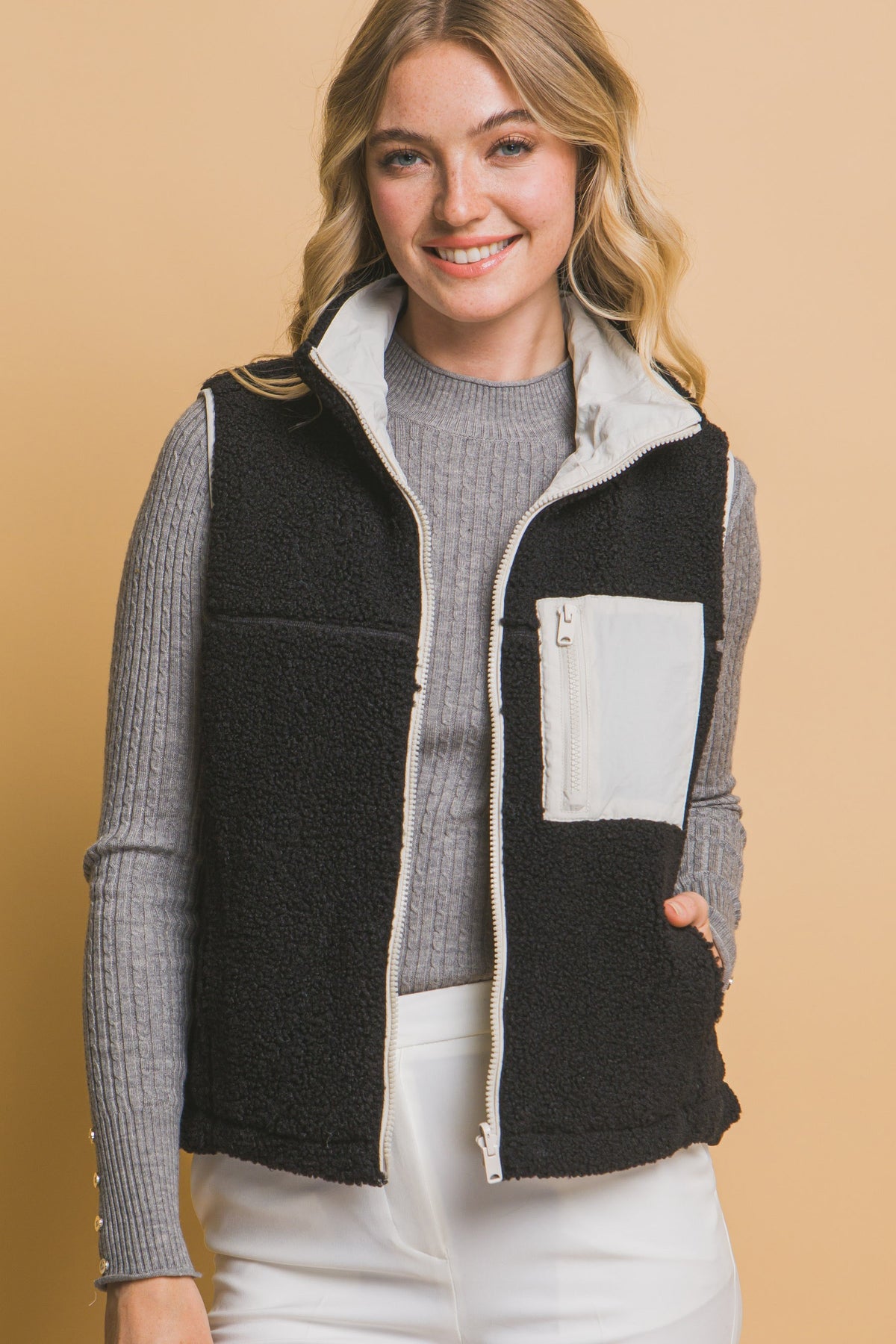 Reversible Sherpa Fleece Vest