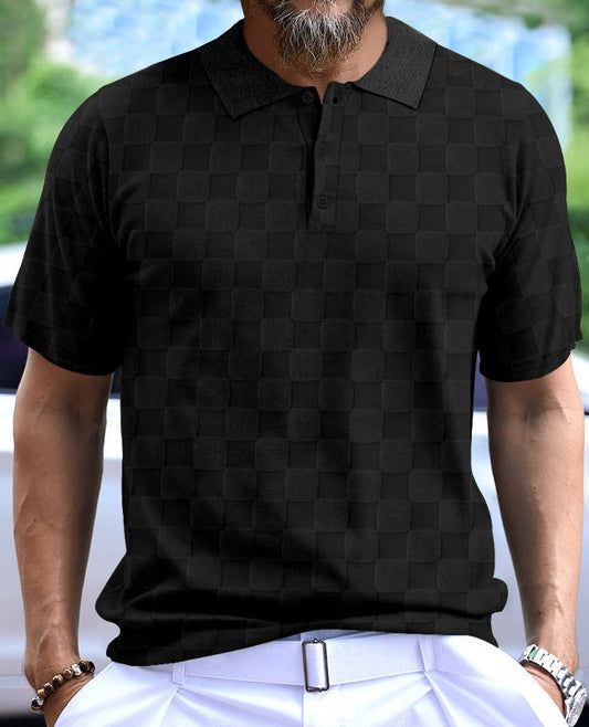 Men's Checkered Shirt-Black