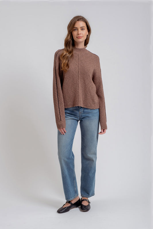 Contrast Seam Sweater