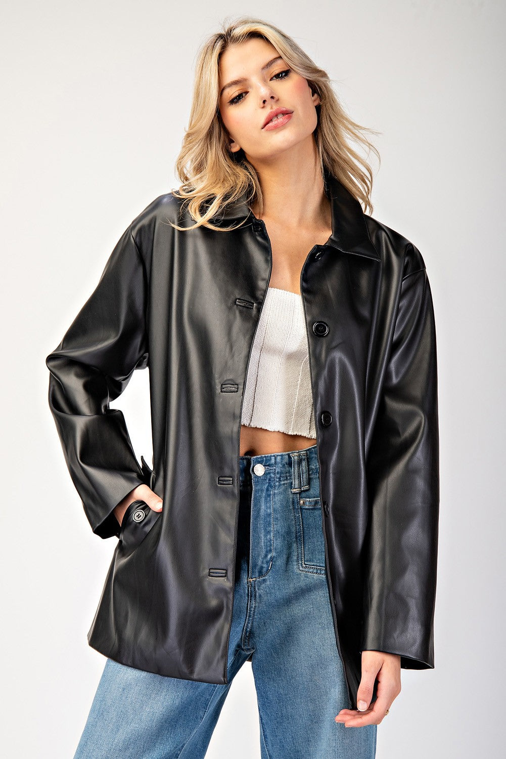 Leather Wrap Jacket