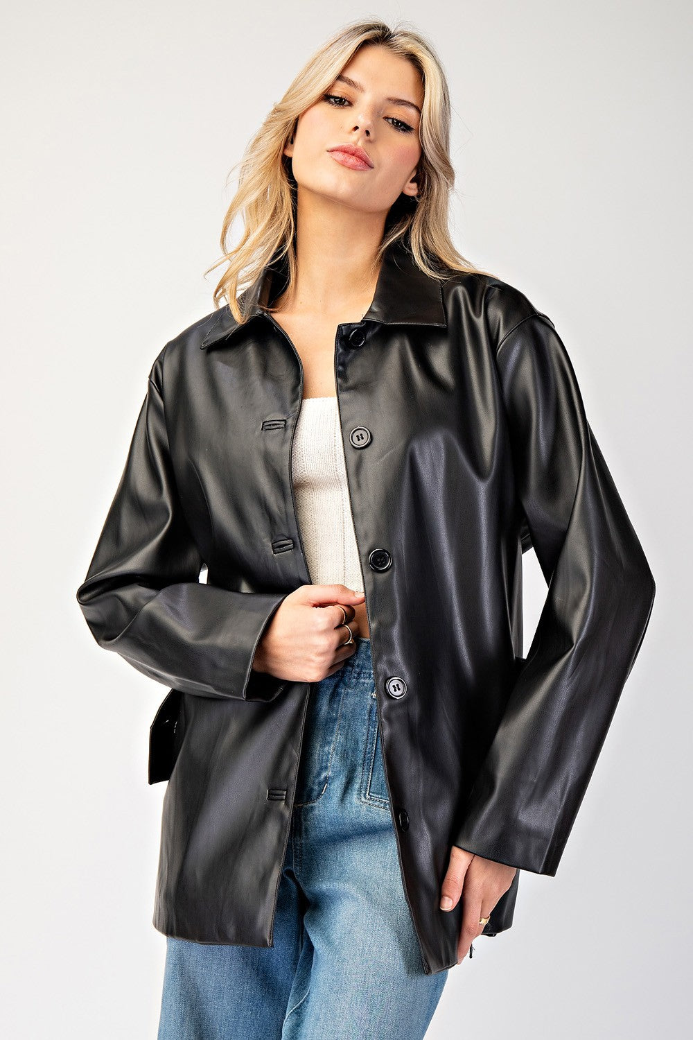 Leather Wrap Jacket