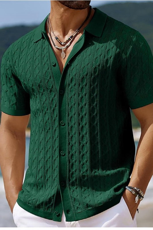 Men's Cable Button Up