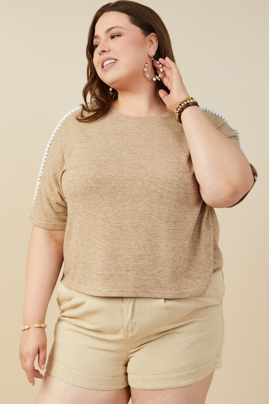 Whip Stitch Detail Top-PLUS