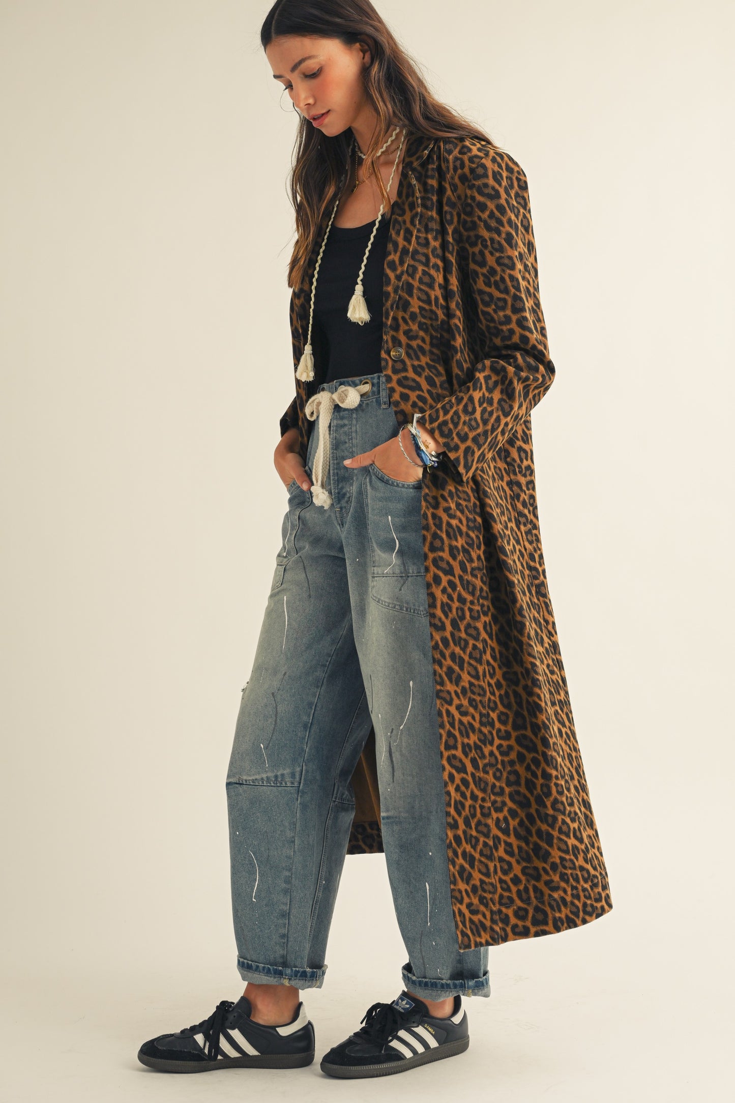 Wild Side French Long Leopard Jacket
