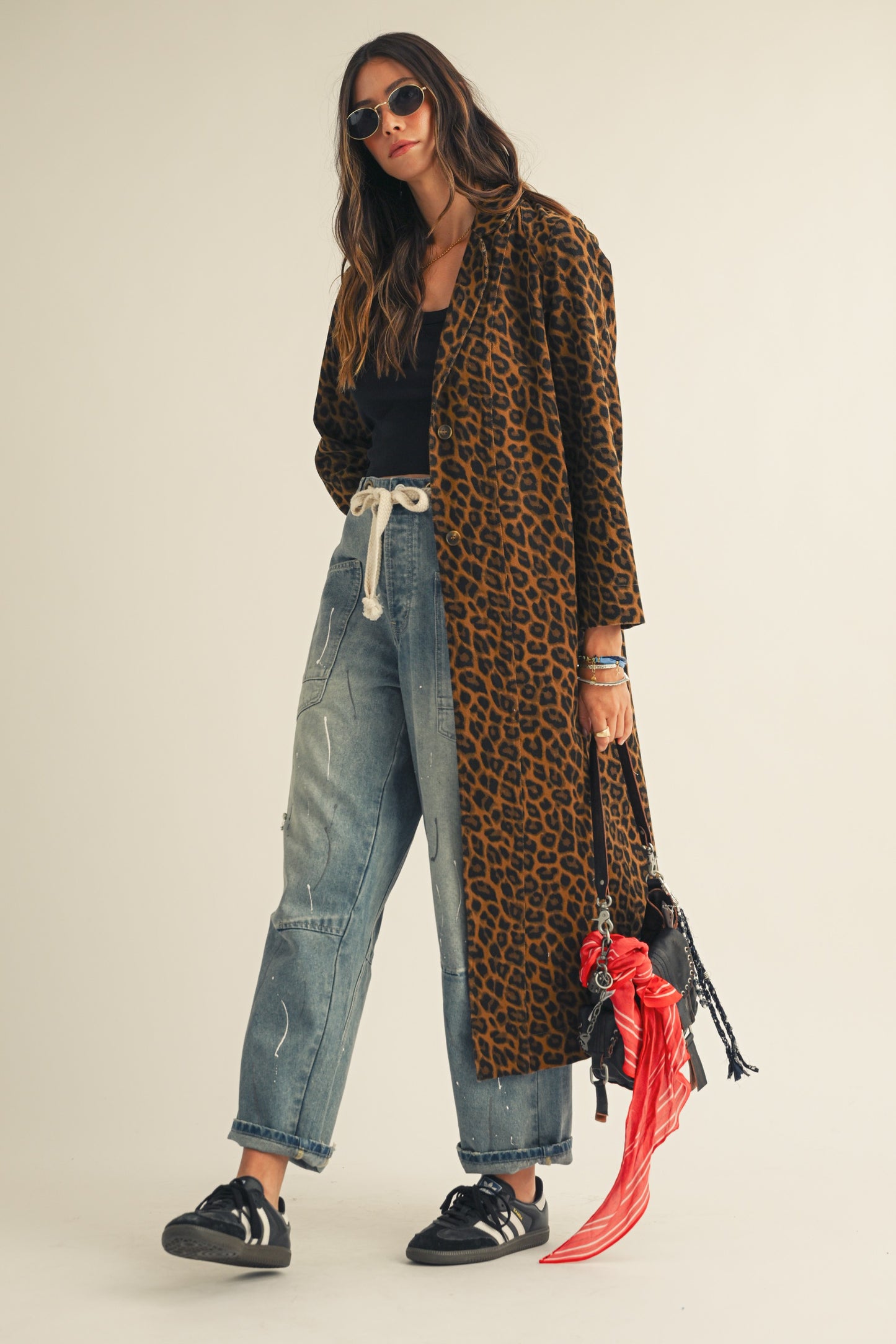 Wild Side French Long Leopard Jacket