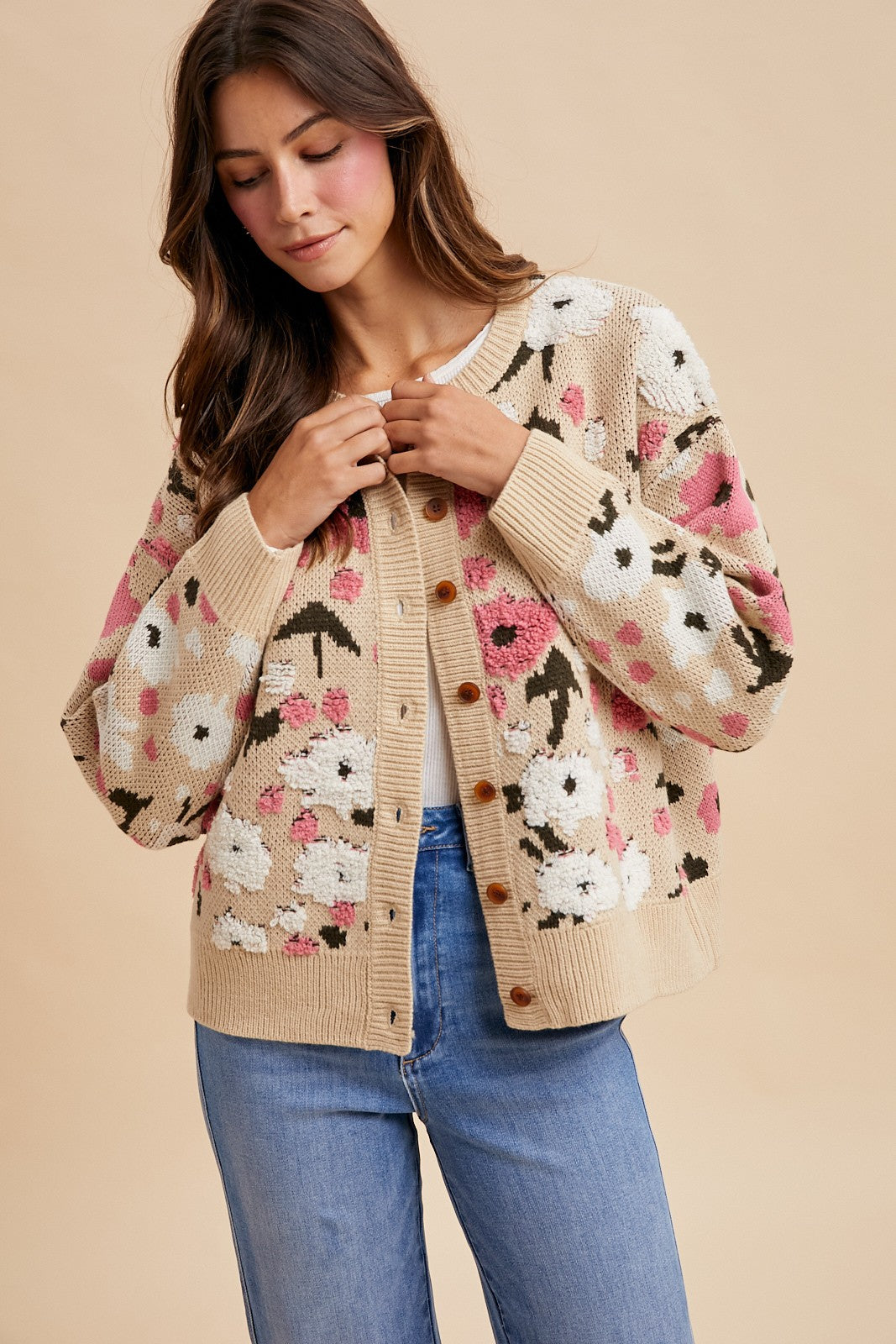 Floral Textured Cardigan