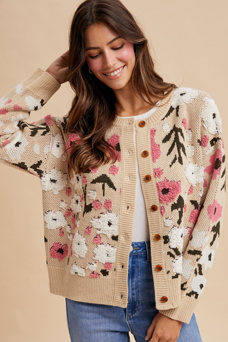 Floral Textured Cardigan