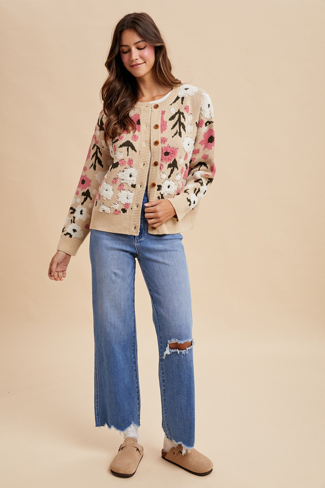 Floral Textured Cardigan