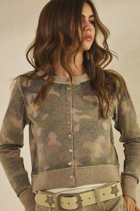 Camo Out Stitches Cardigan