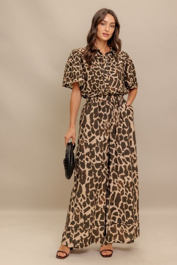 Printed Wide Leg Pants