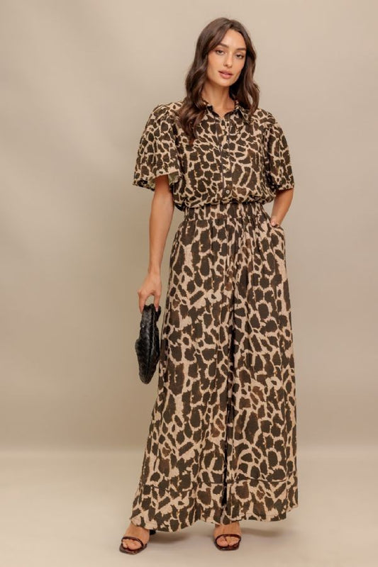 Printed Wide Leg Pants