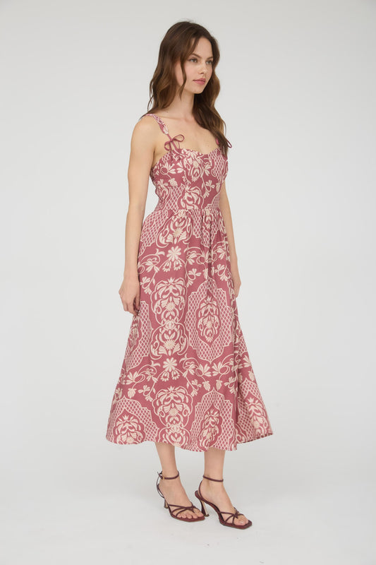 Embroidered Dolly Dress-Red