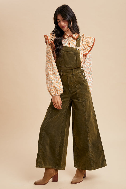 Corduroy Mineral Washed Wide Leg Overall