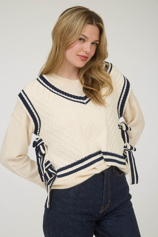 Golden Hour Tie Knit Sweater Vest