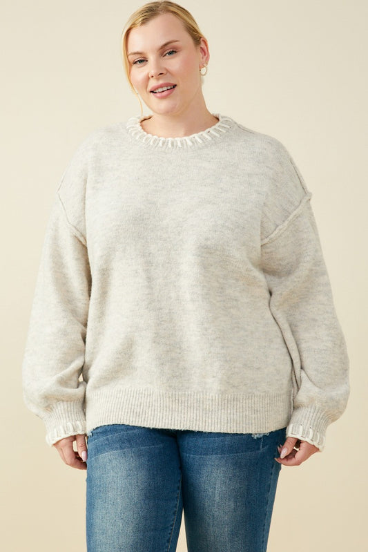 Whip Stitch Sweater-PLUS