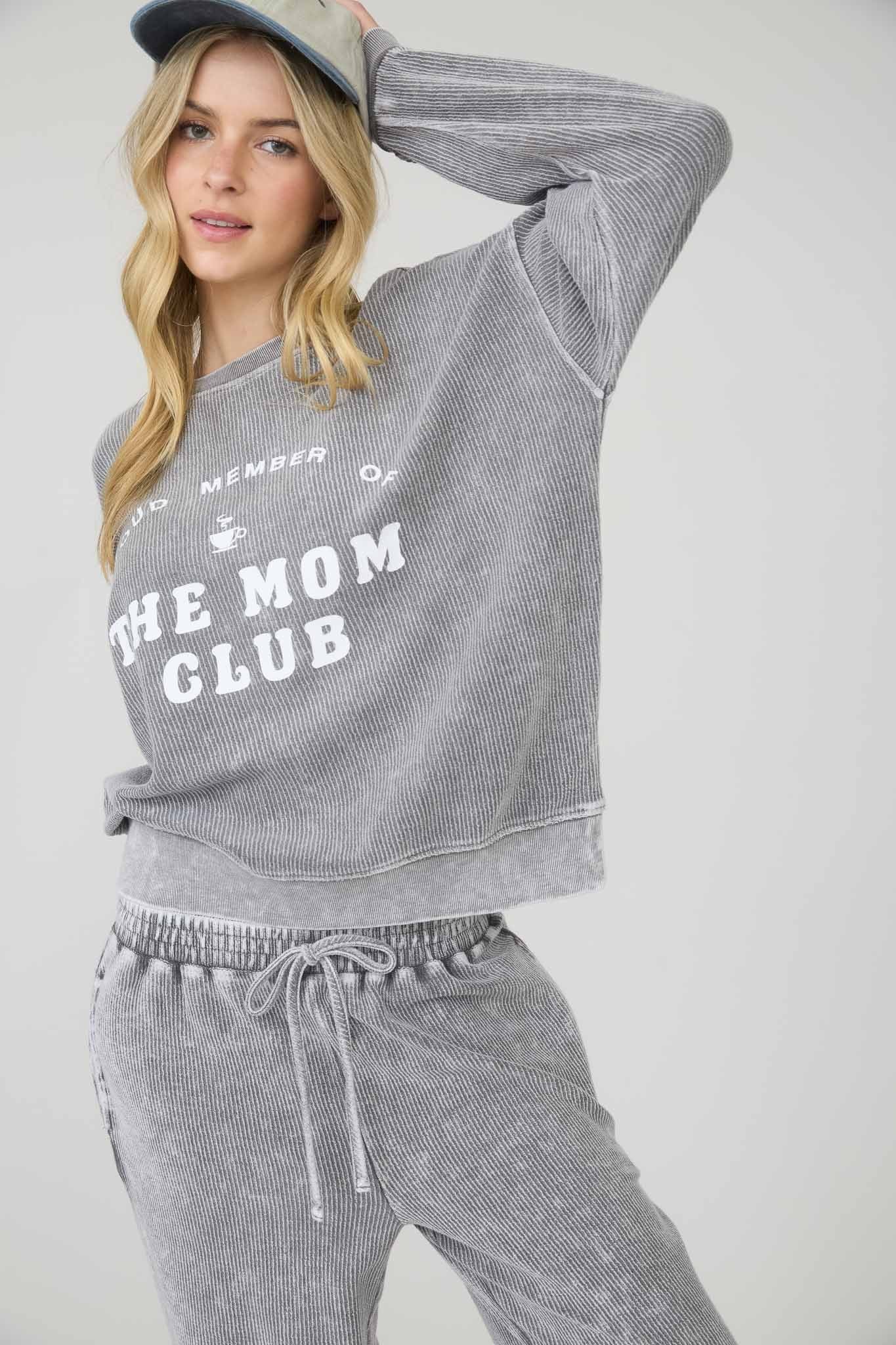 The Mom Club Sweater-Grey