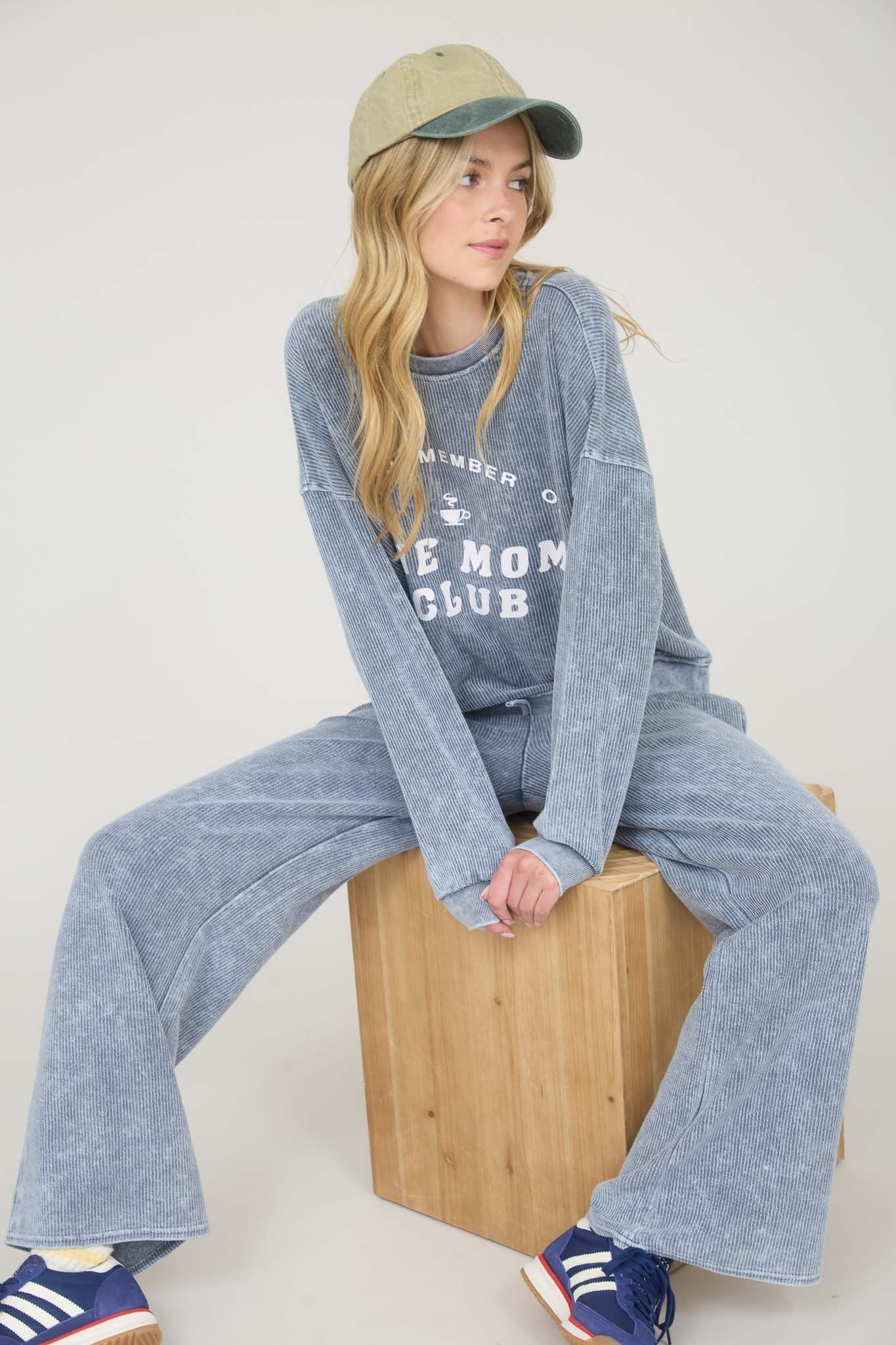 The Mom Club Sweater-Blue