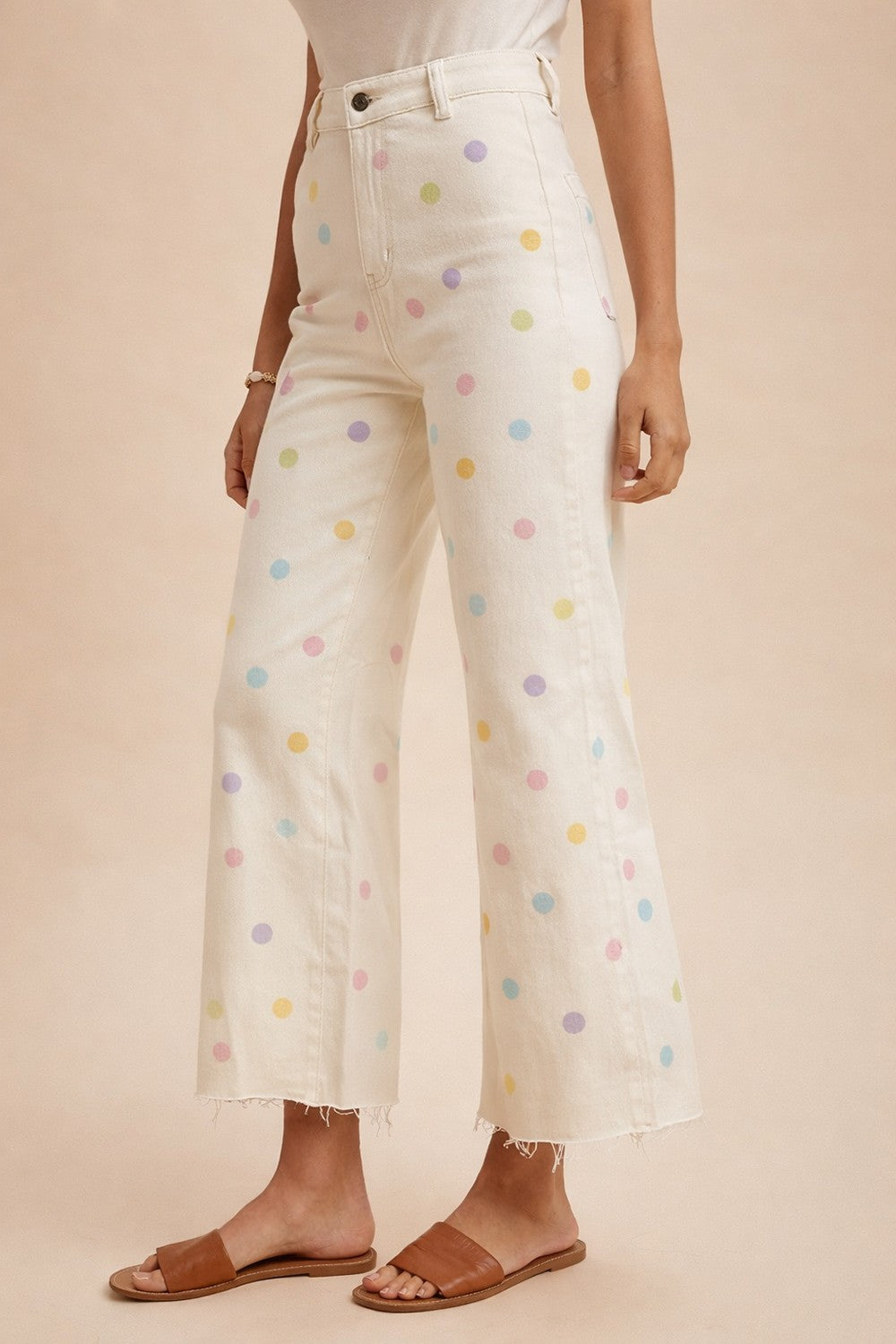 Pastel Polka Dots Stretch Jeans