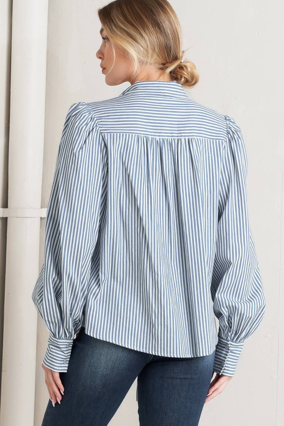 Striped Shirt with Bow