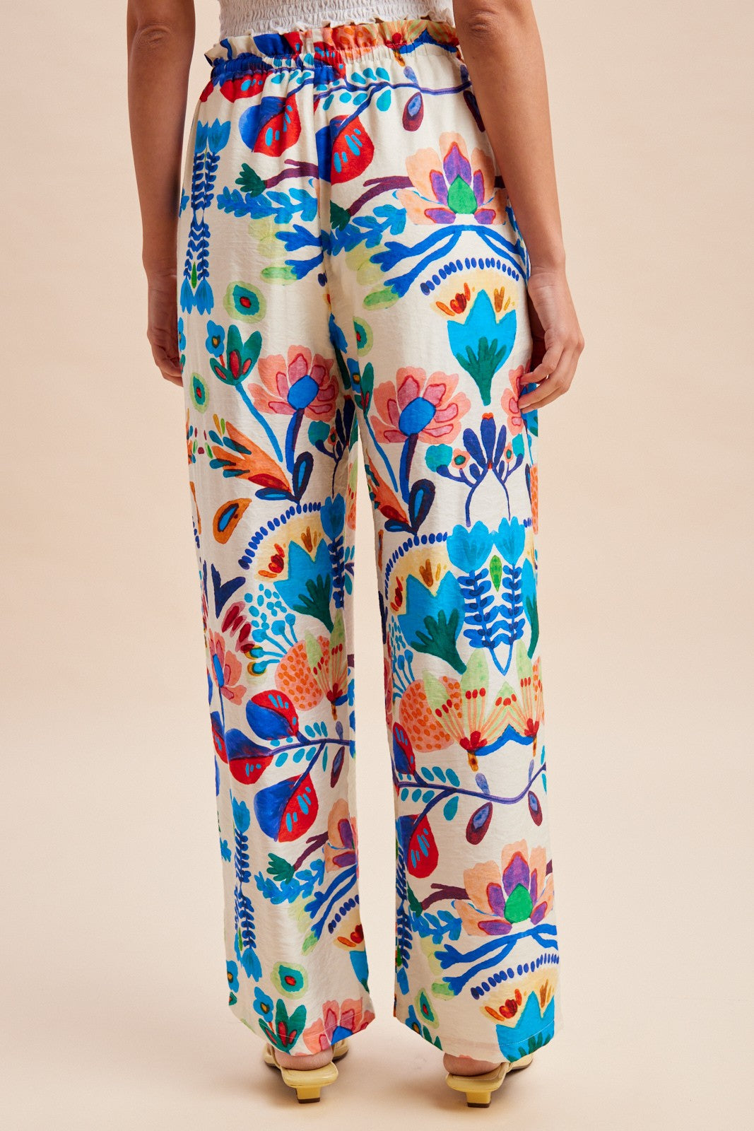 Tropical Print Wide Pants