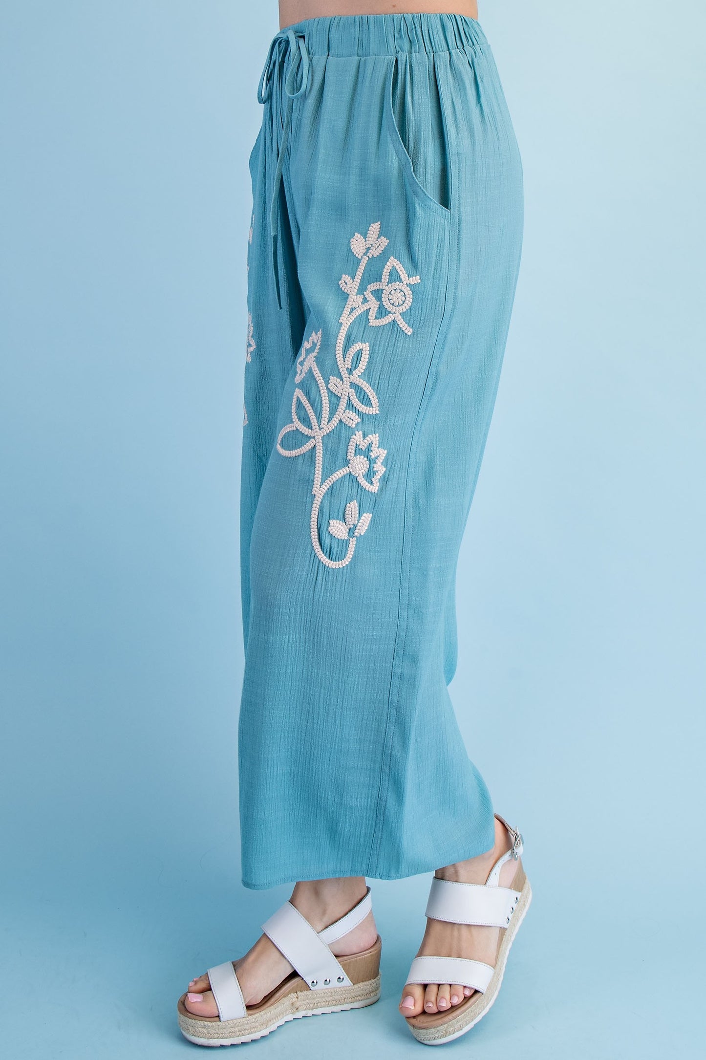 Embroidered Beach Pants