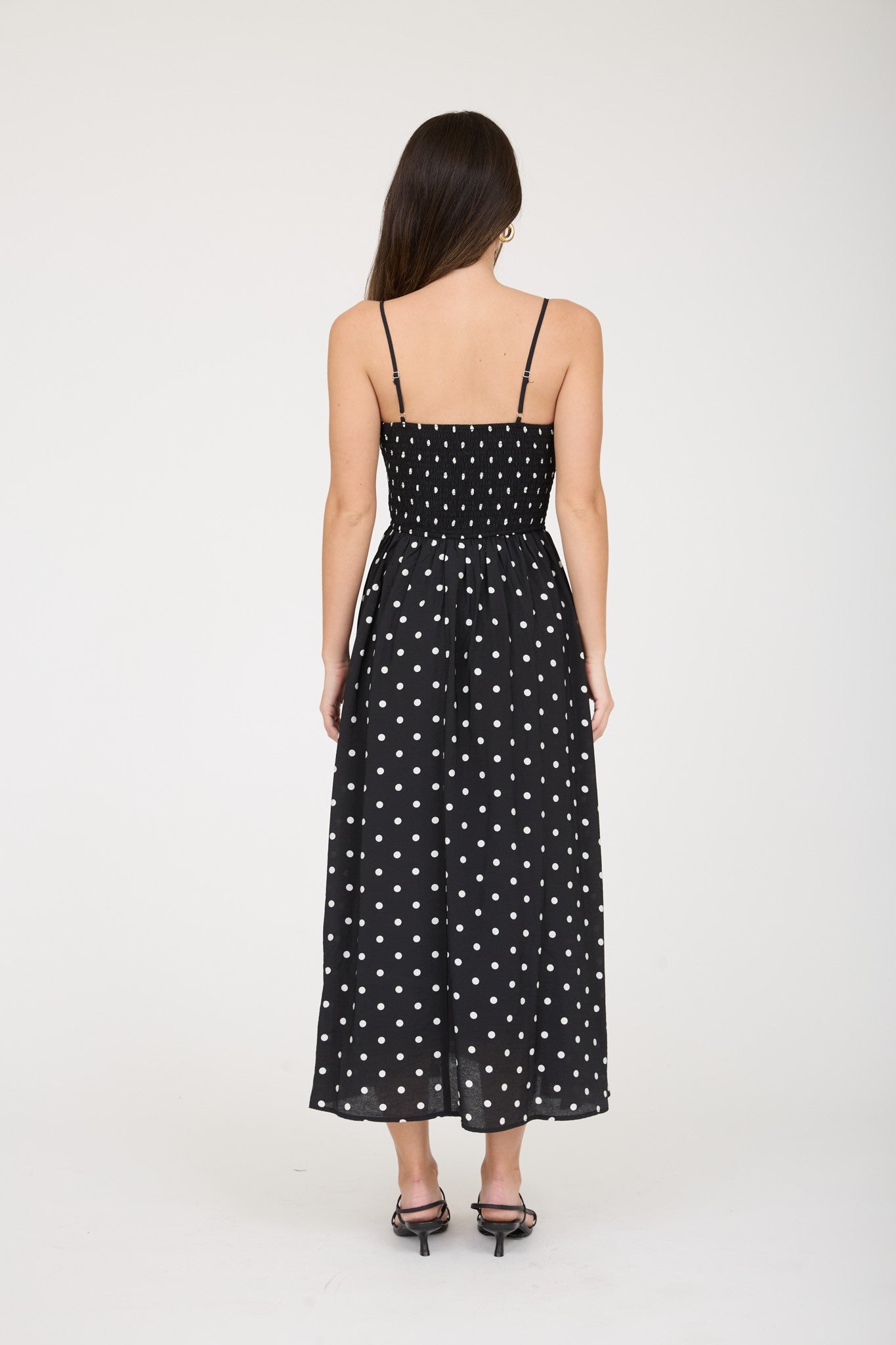 Basque Waist Polka Dot Dress