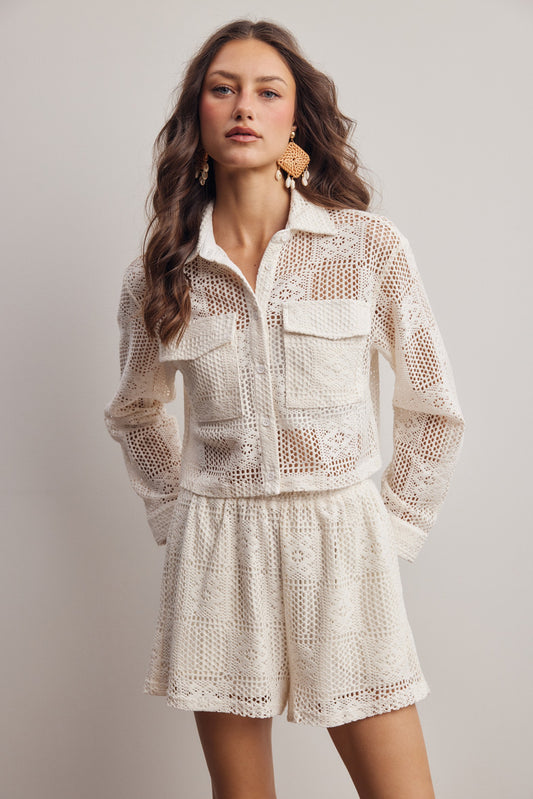 Crochet Lace Elegant Jacket