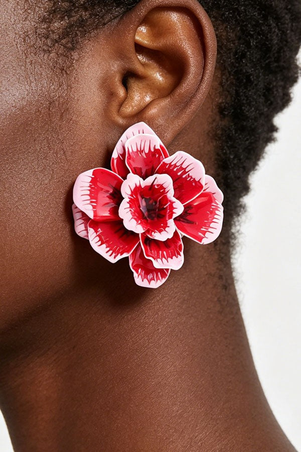 Hand Painted Flower Earring
