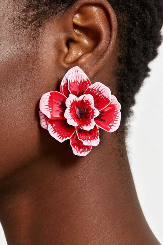 Hand Painted Flower Earring