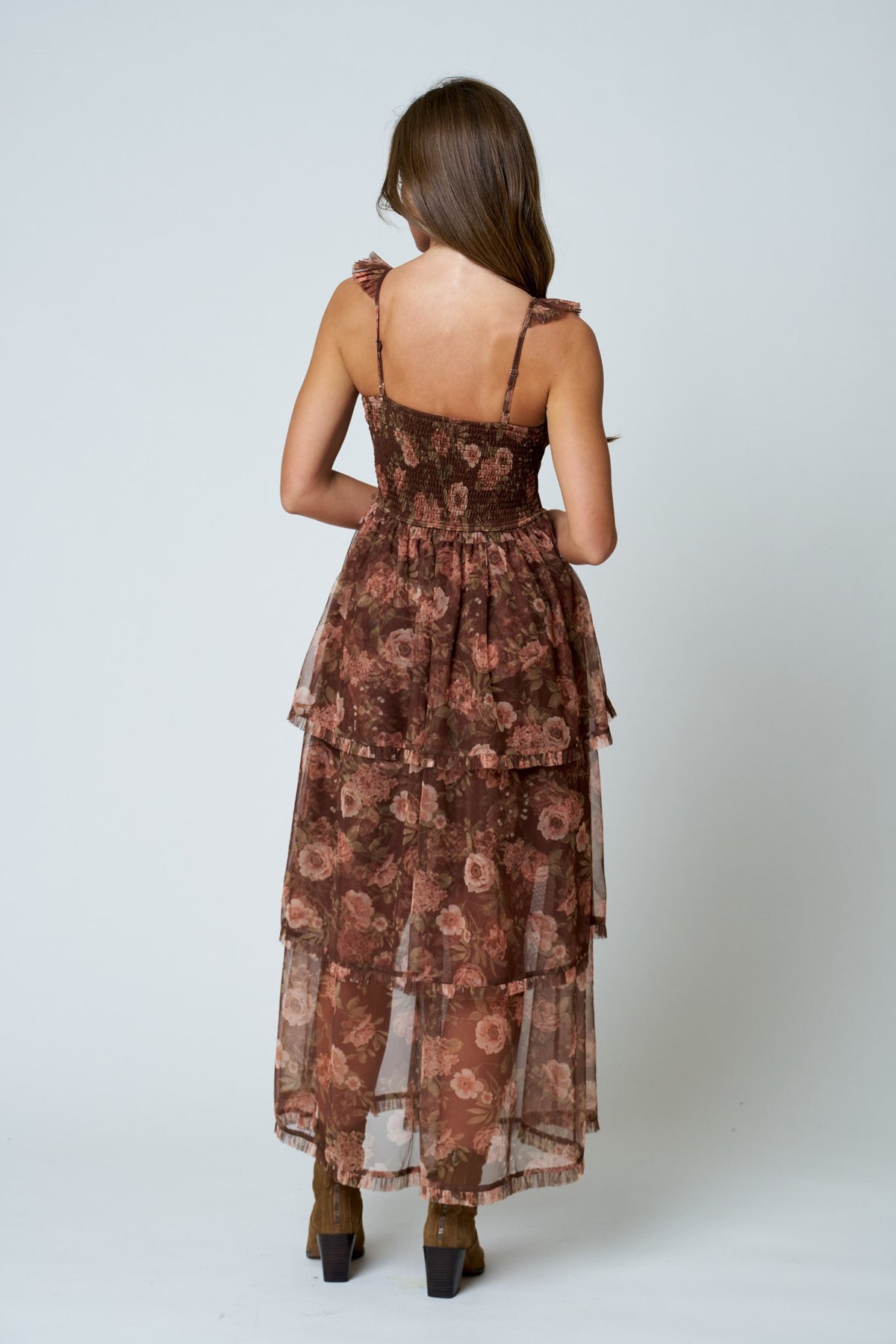 Cozy Crush Ruffle Corset Midi Dress