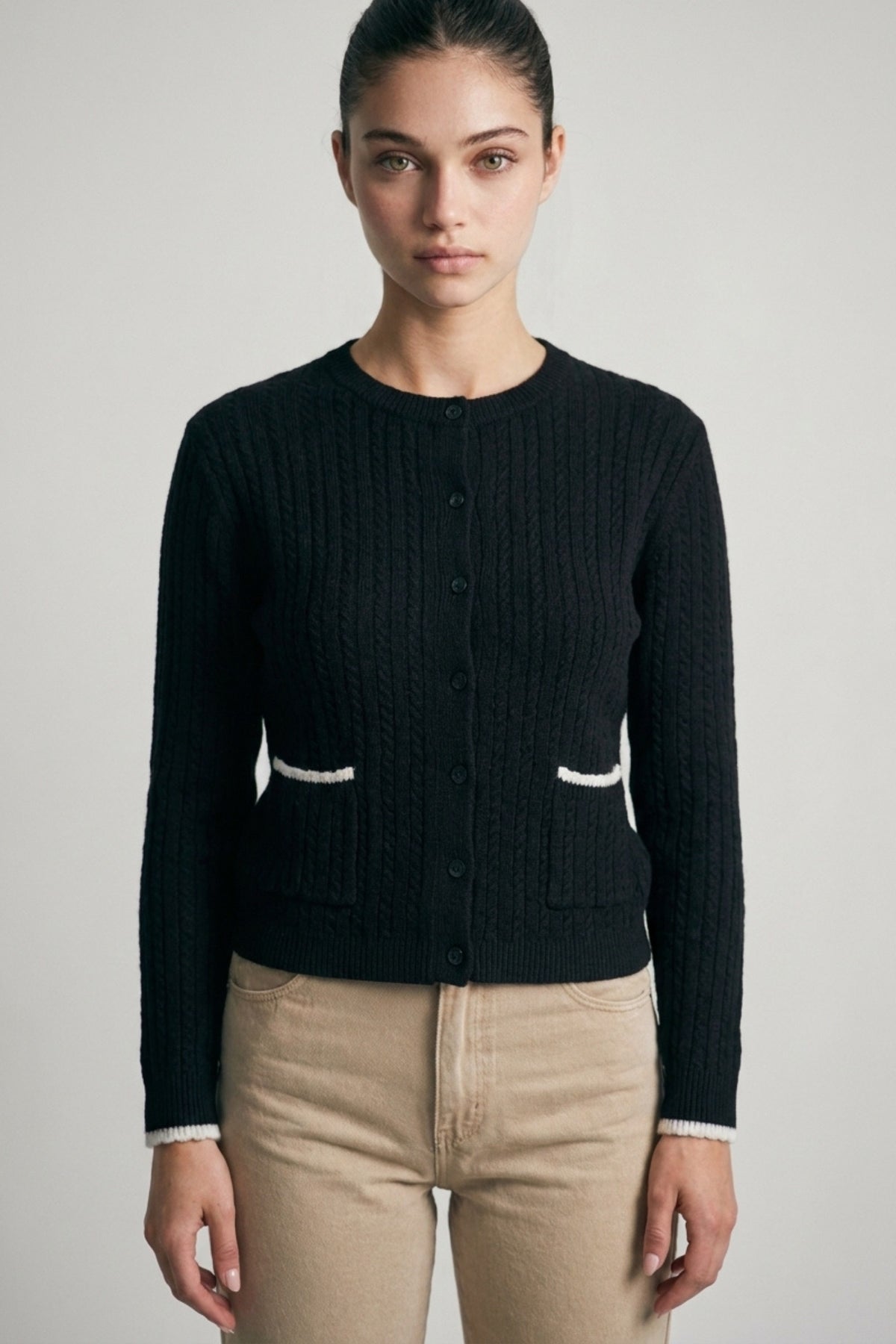Cable-knit Cardigan