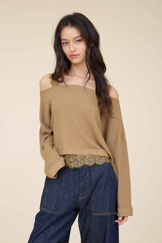 Dreamy Off-Shoulder Lace Long Sleeve