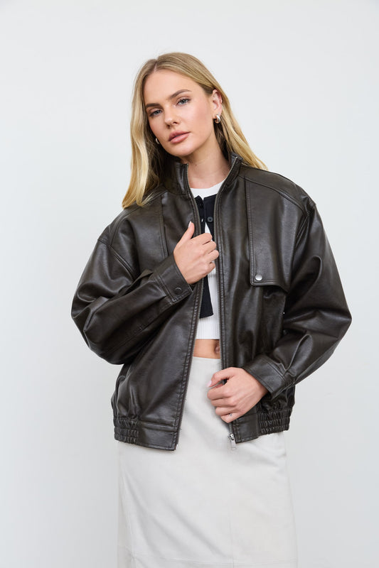 After Hours Faux Leather Jacket