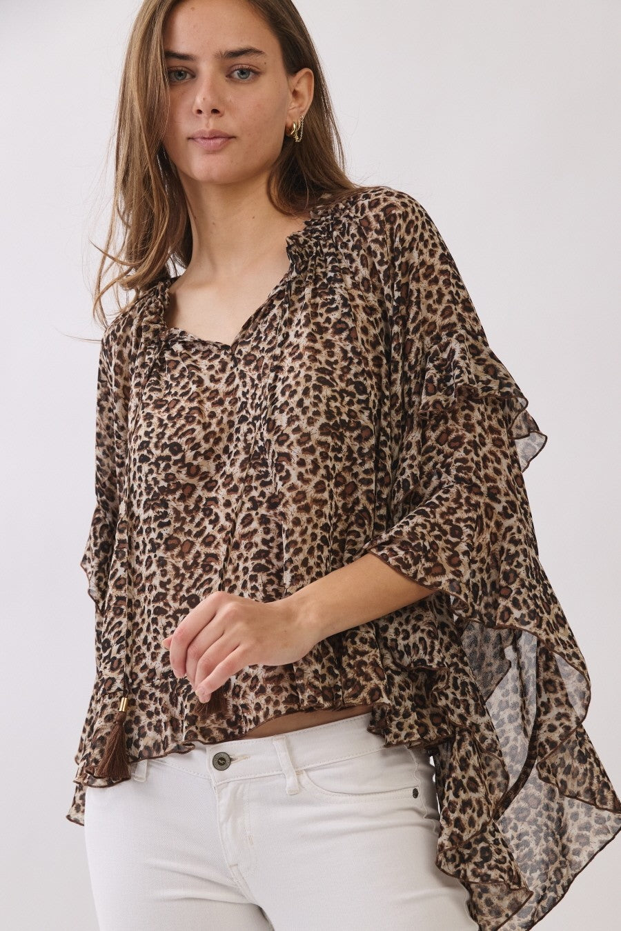 Leopard Printed Chiffon Blouse