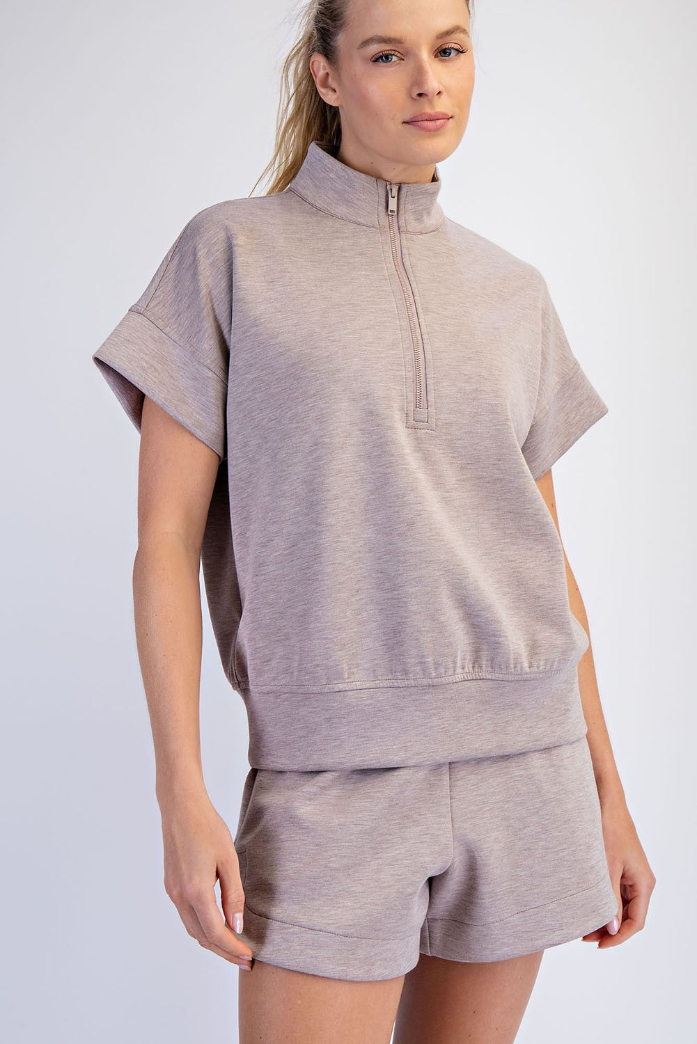 Modal Scuba Quarter Zip Top-PLUS