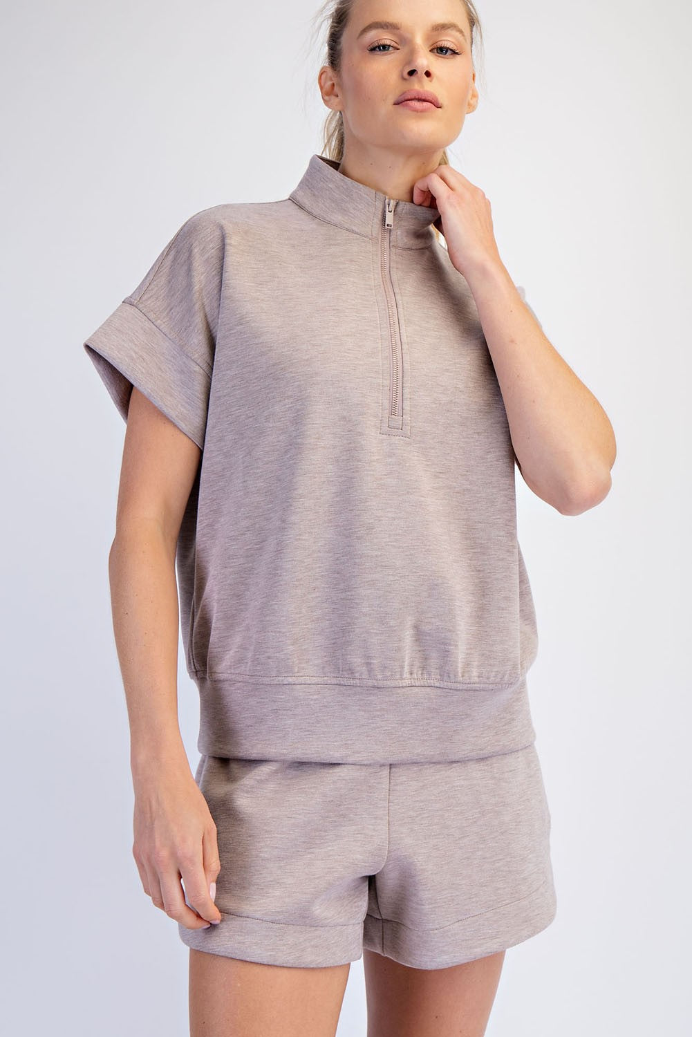 Modal Scuba Quarter Zip Top-PLUS