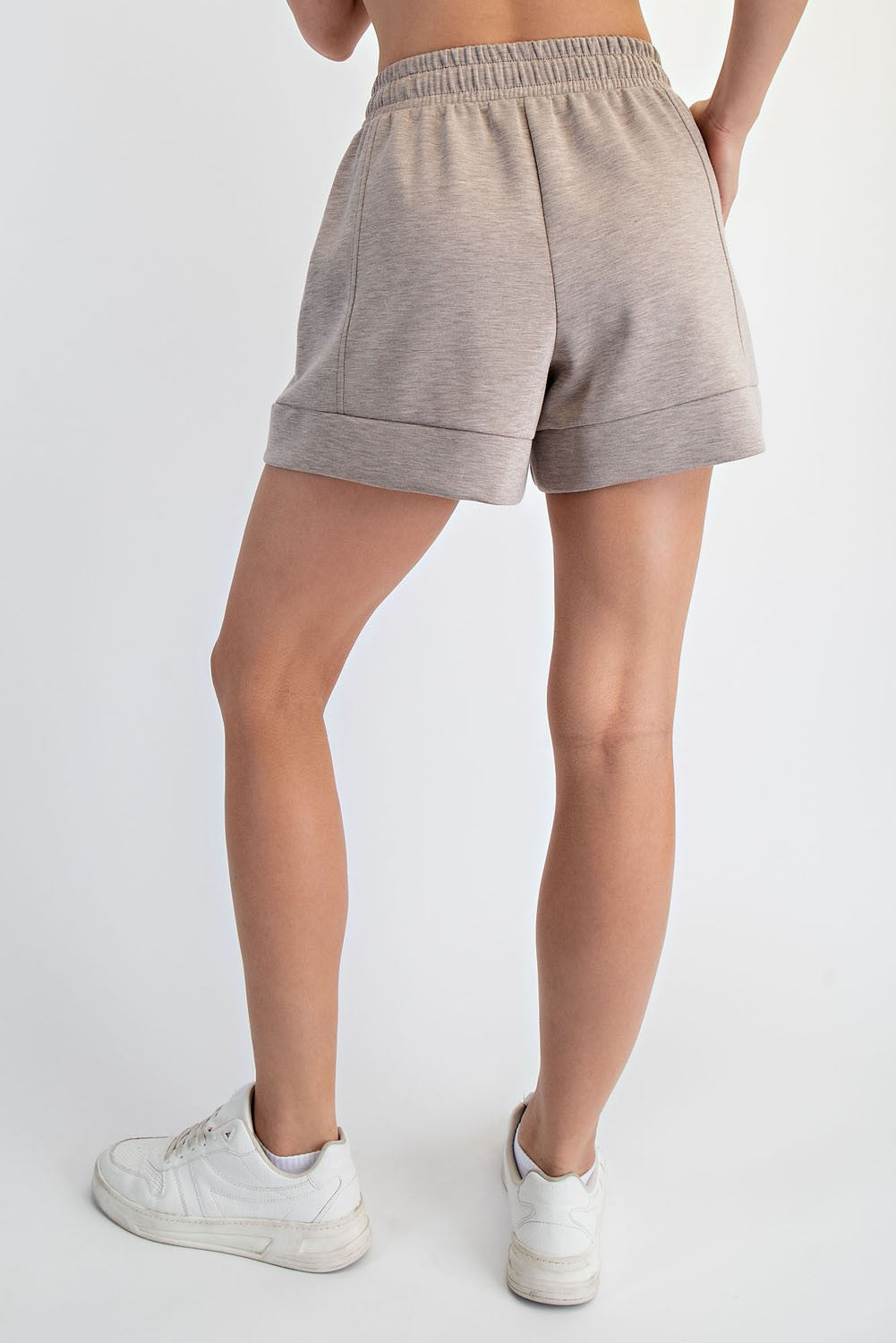 Modal Scuba Short Pants-Taupe