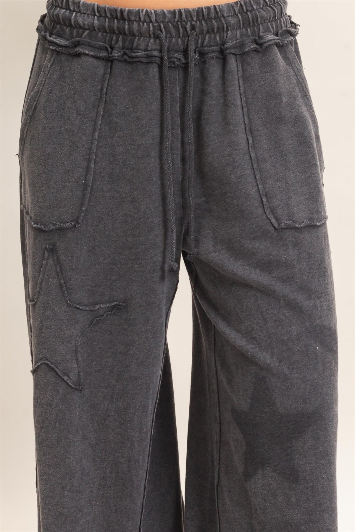 Mineral Wash Star Patch Sweats
