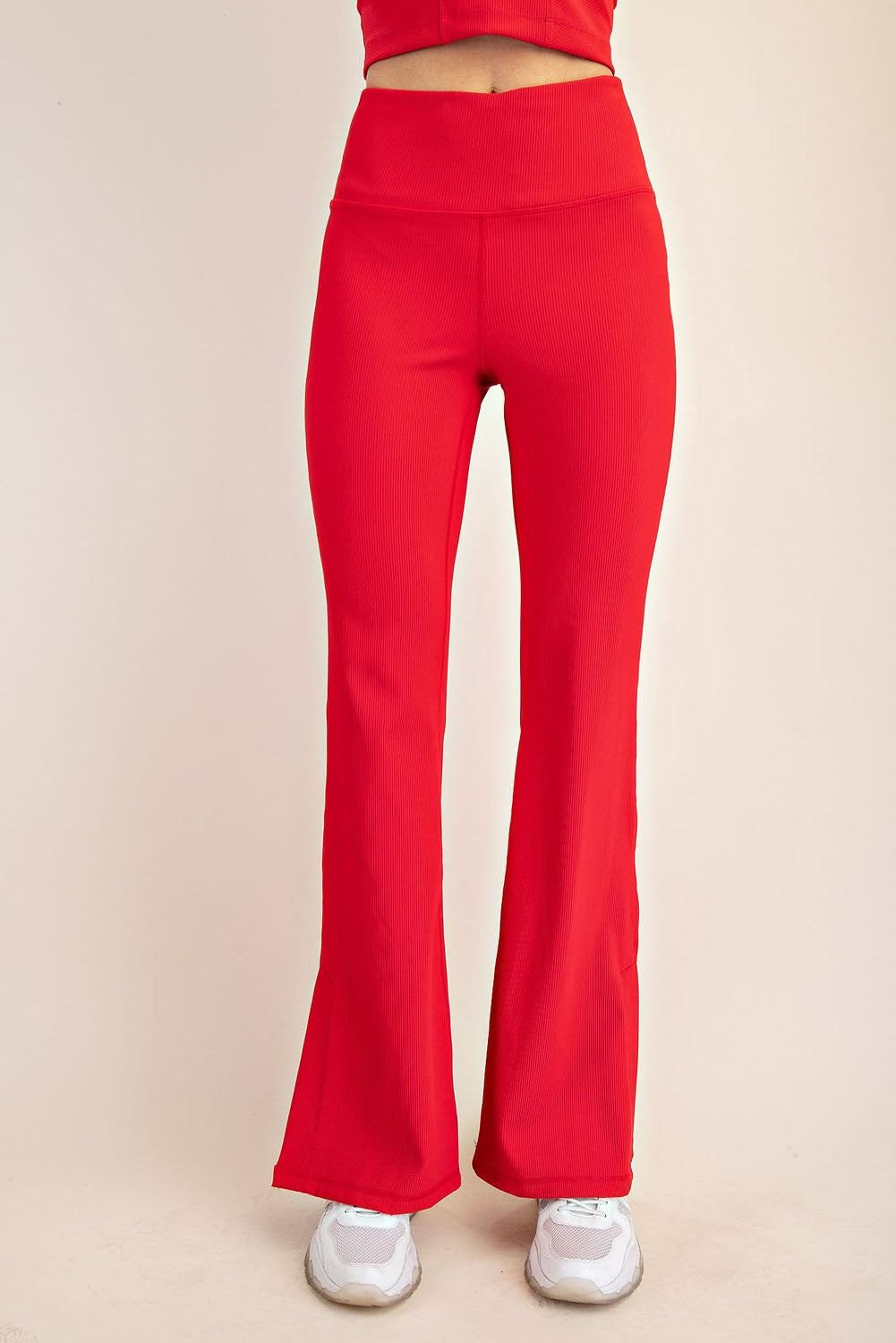 Nylon Rib Flare Leggings