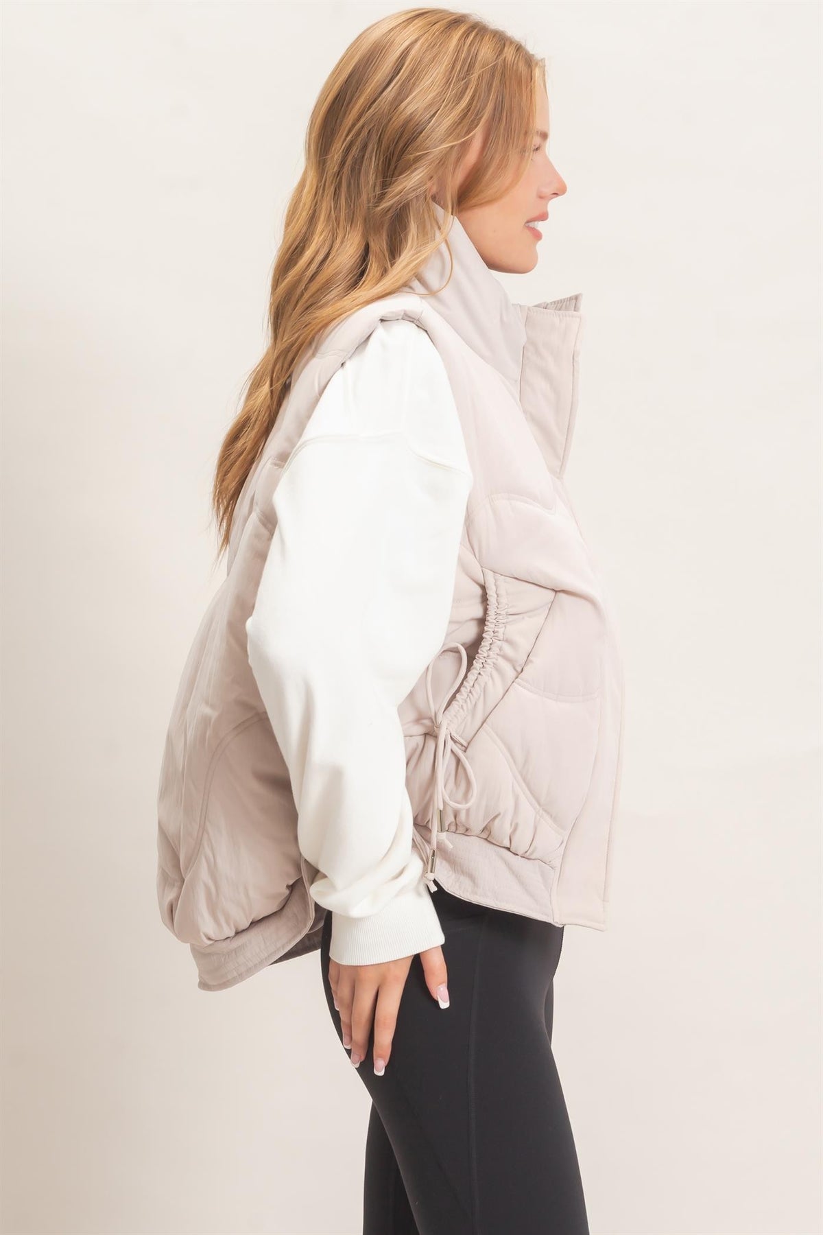 Quilted Funnel Neck Puffer Vest