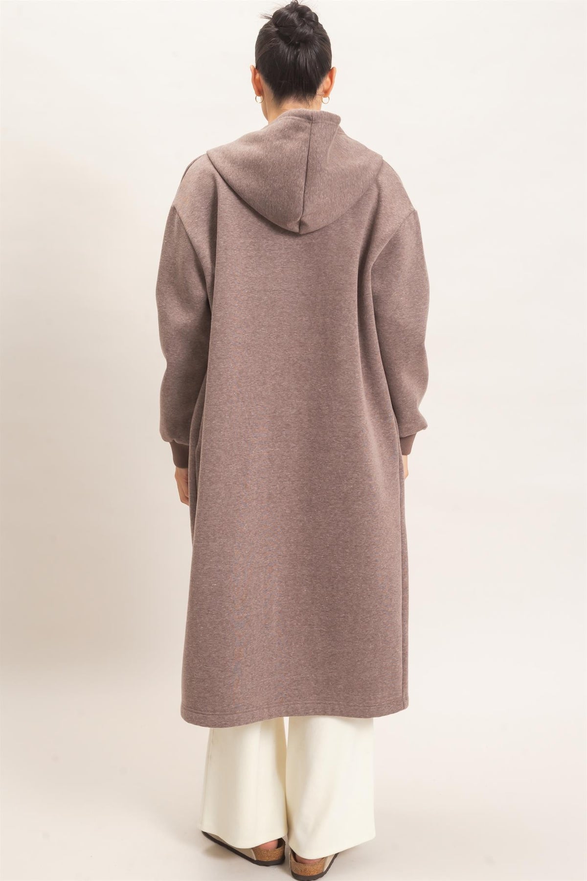 Oversized Longline Zip-up Hoodie Jacket