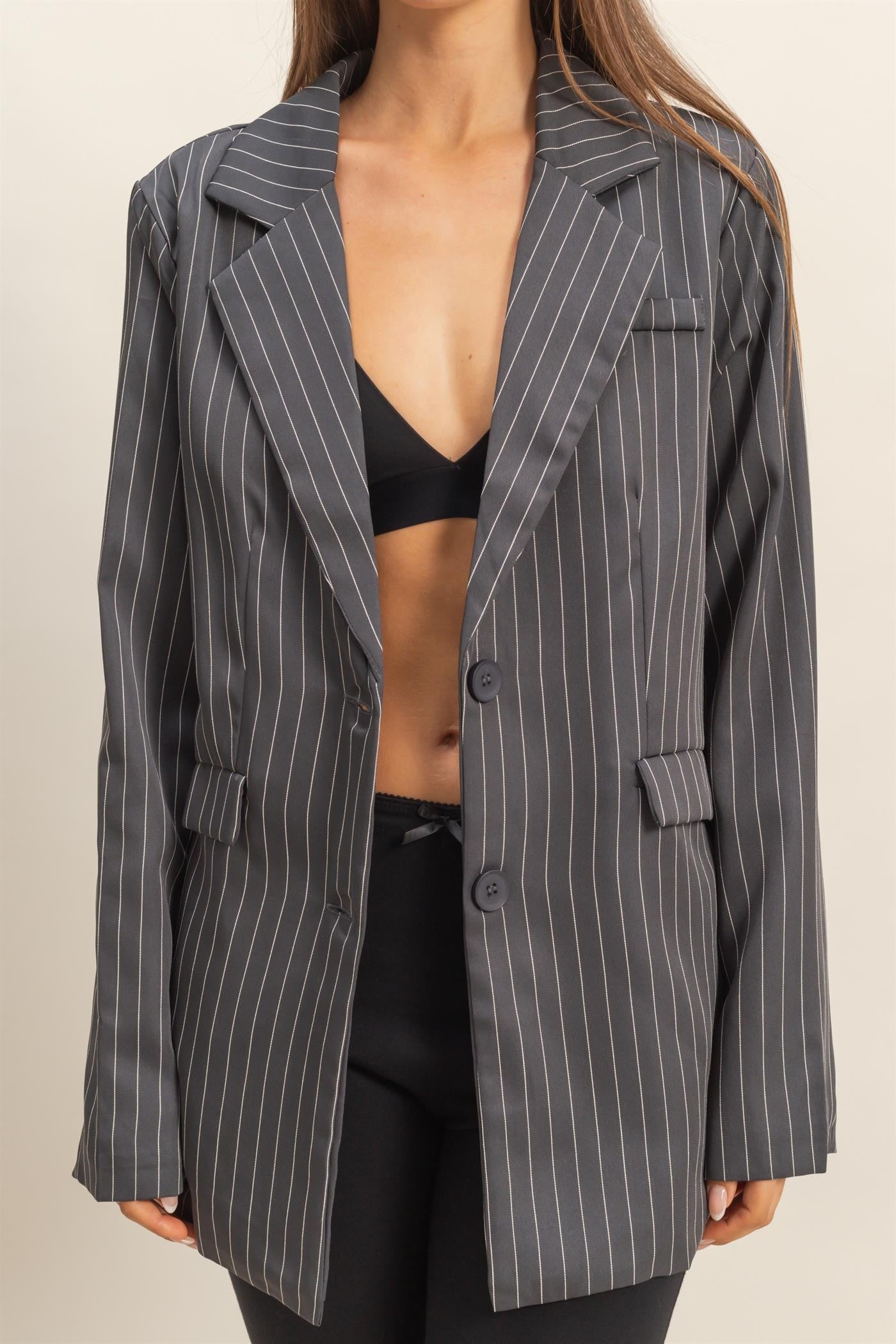 Pin Stripe Oversized Blazer