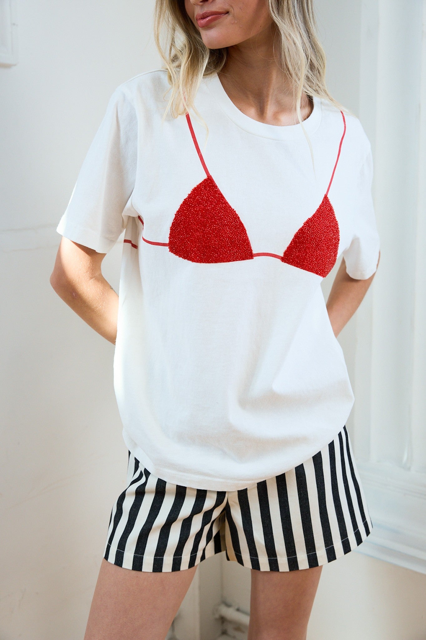 Bikini Beaded Graphic Shirt