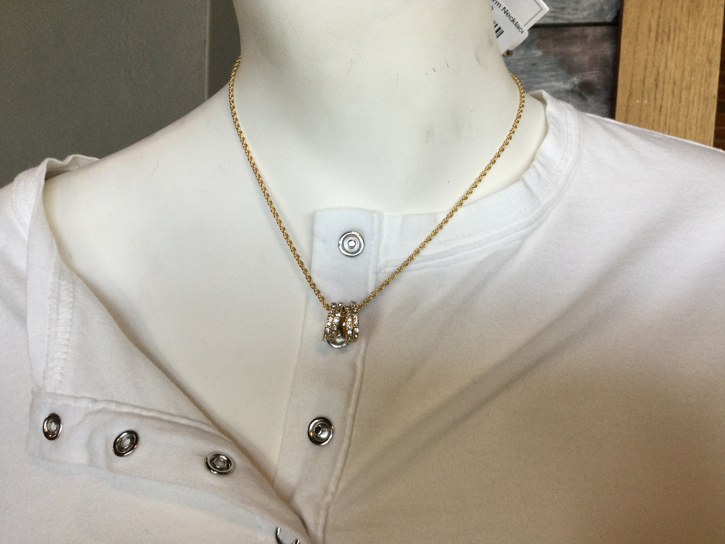 Gold Rings Charm Necklace
