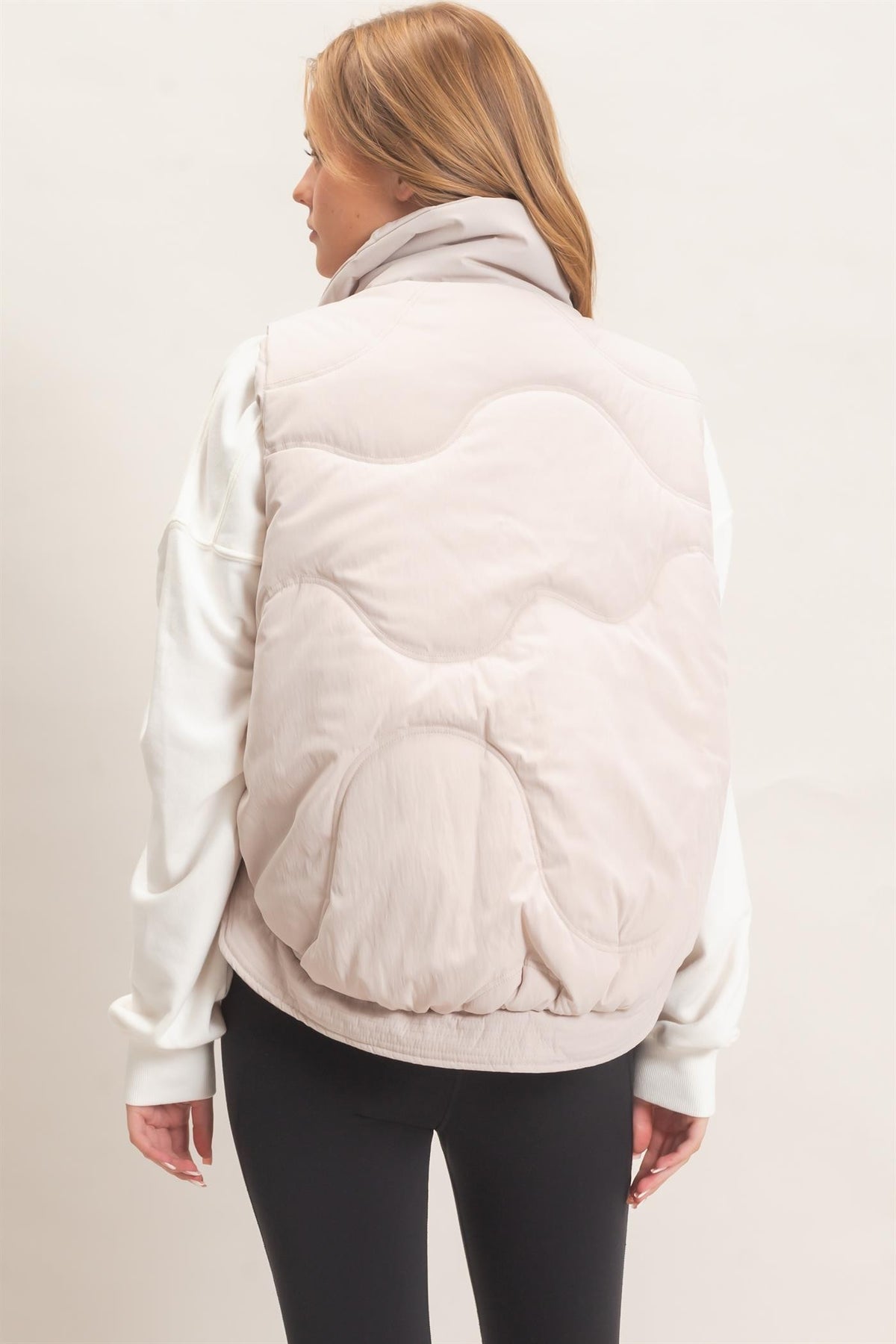 Quilted Funnel Neck Puffer Vest