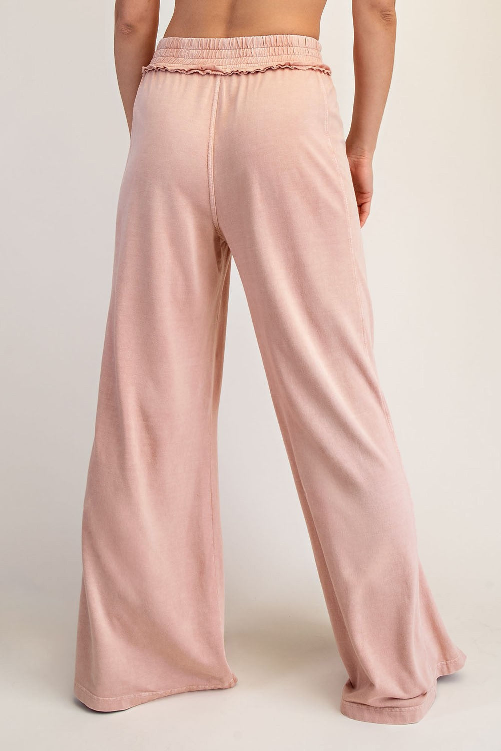 Mineral Washed Terry Butter Wide Pants