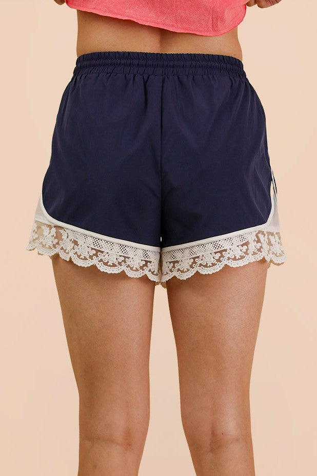 Lace Trim Activewear Shorts