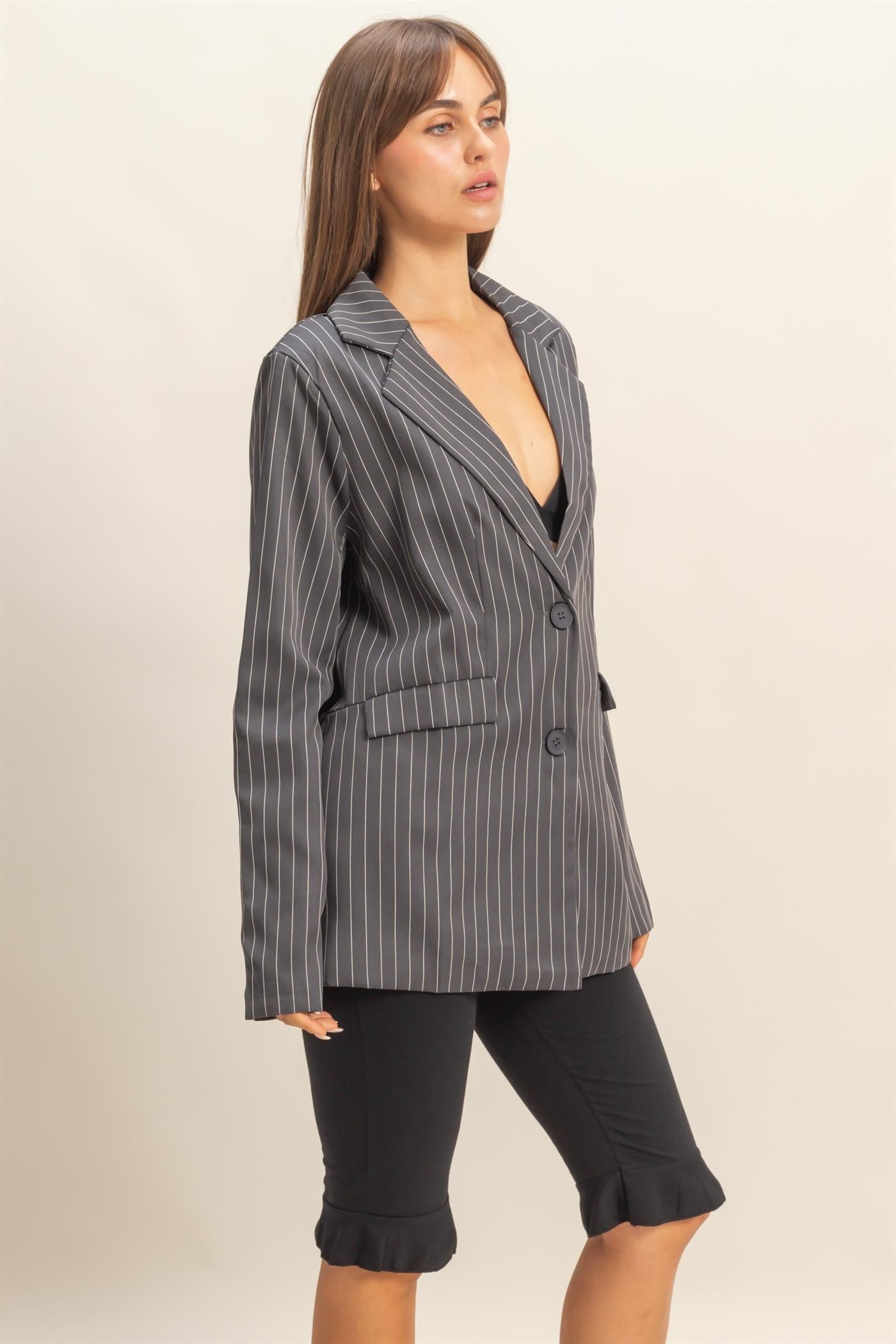 Pin Stripe Oversized Blazer
