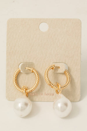 Gold Pearl Drop Earrings