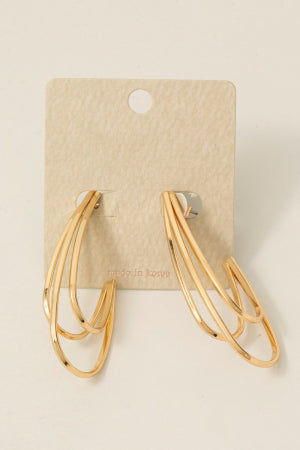 Layered Oval Earrings
